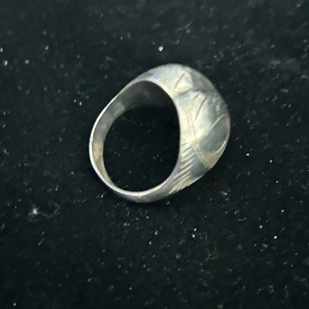 Engraved 925 Silver Heart Ring - image 3